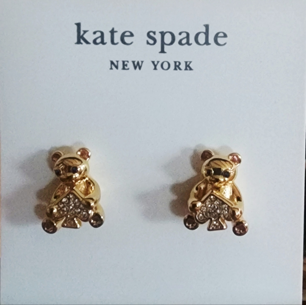 KATE SPADE Oh What Fun Spade Teddy Bear Studs